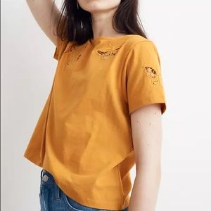 Madewell Butterfly Eyelet Cutout Boxy Tee